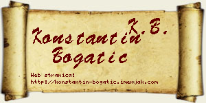 Konstantin Bogatić vizit kartica